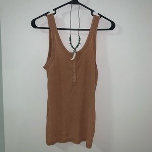 aerie real soft button up tank top
